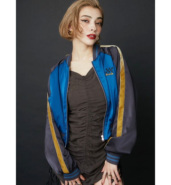 EVRIS「エンブロイダリーサテンブルゾン」|ブルゾン・スタジャン|