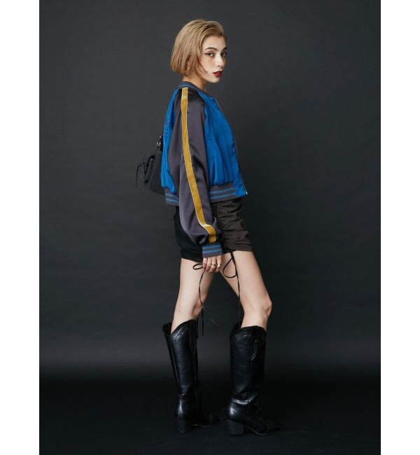 EVRIS「エンブロイダリーサテンブルゾン」|ブルゾン・スタジャン|