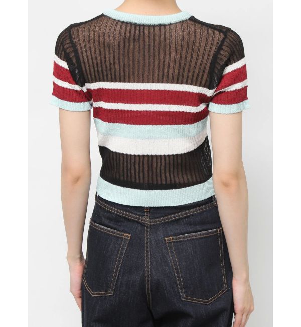 EVRIS「シアーボーダーサマーニットトップス」|ニット・セーター|