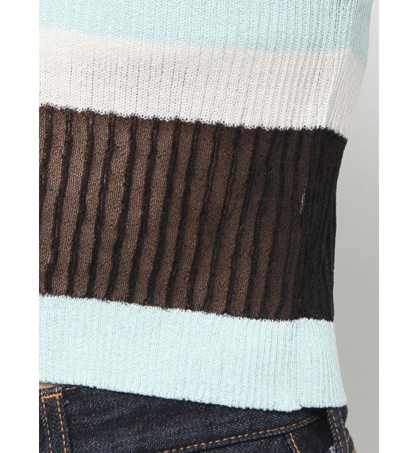 EVRIS「シアーボーダーサマーニットトップス」|ニット・セーター|