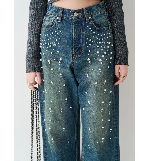 EVRIS「bijouワイドデニムパンツ」|デニム|