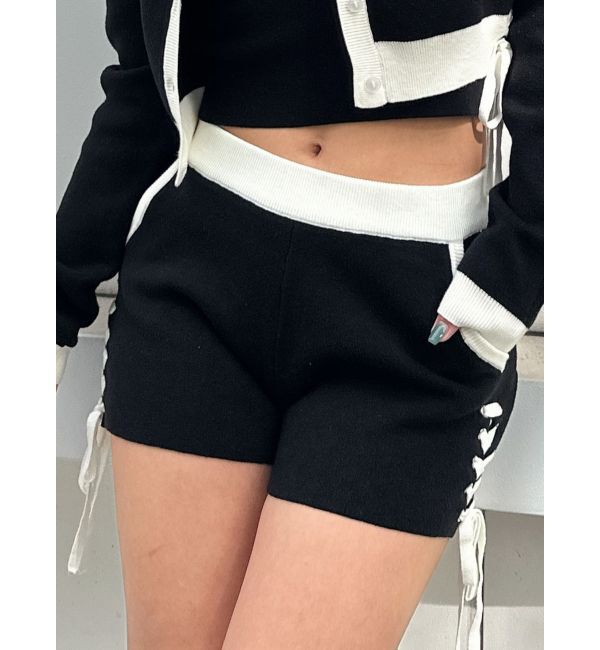 GYDA「サイドレースアップニットショートパンツ【SETUP着用可】」|その他|ブラック