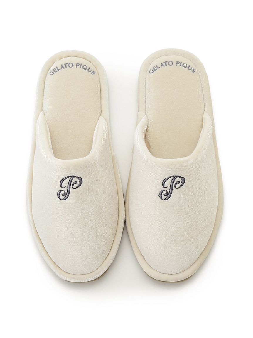 gelato pique「エンブレムモチーフベロアルームシューズ」|ルームシューズ|