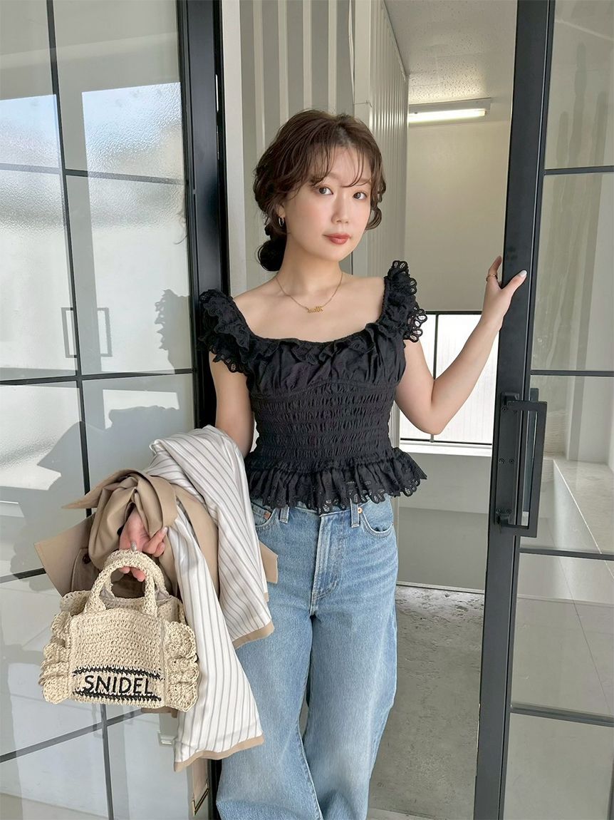 SNIDEL「コットンシャーリングブラウス」|シャツ・ブラウス|