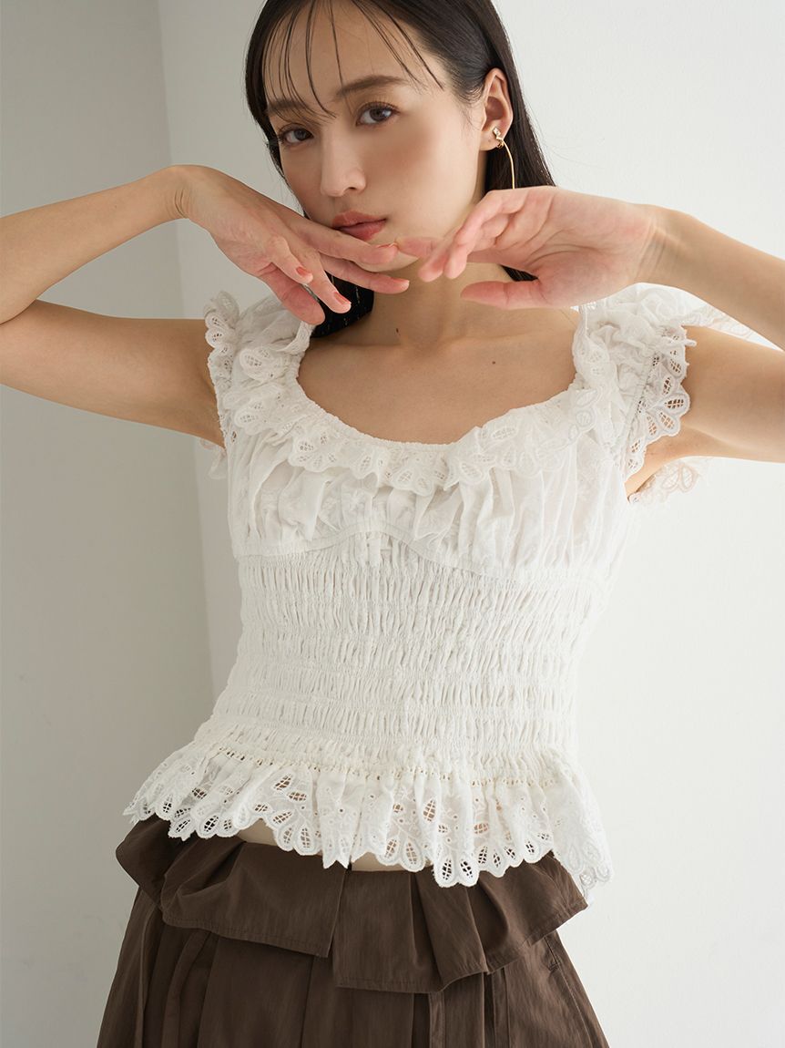 SNIDEL「コットンシャーリングブラウス」|シャツ・ブラウス|