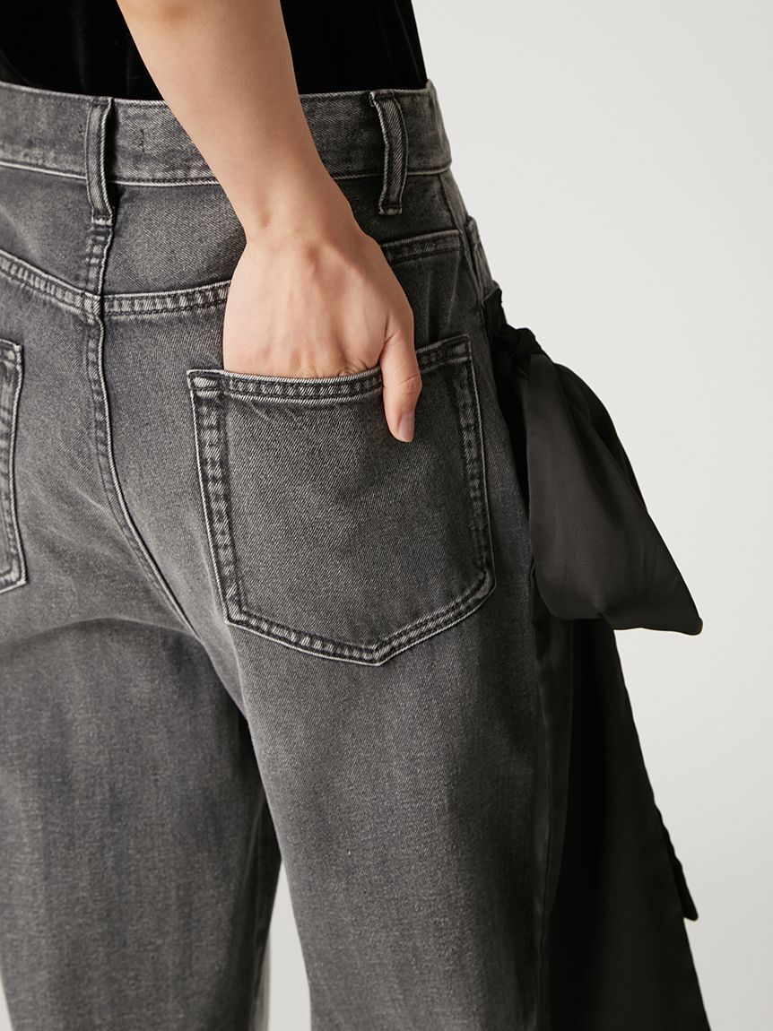 FRAY I.D「【00サイズ】リボンモチーフストレートワイドデニム」|デニム|