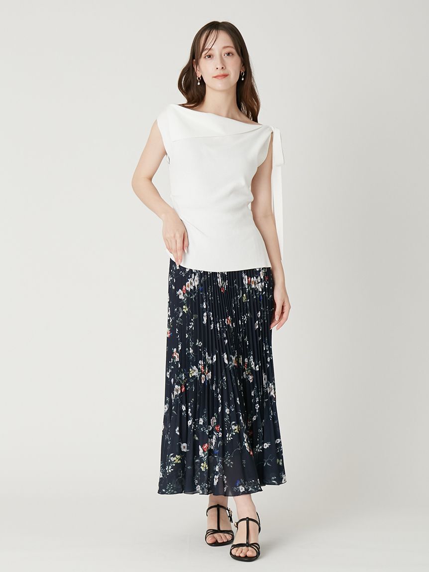 FRAY I.D「アシメネックドレープニット／ウォッシャブル」|ニット・セーター|