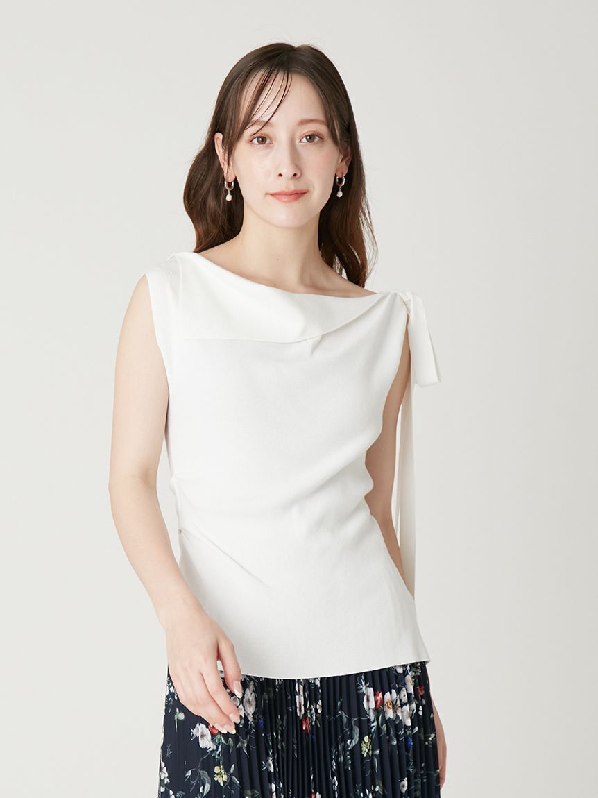 FRAY I.D「アシメネックドレープニット／ウォッシャブル」|ニット・セーター|