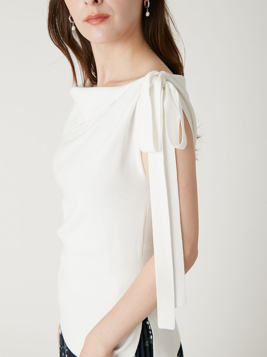 FRAY I.D「アシメネックドレープニット／ウォッシャブル」|ニット・セーター|