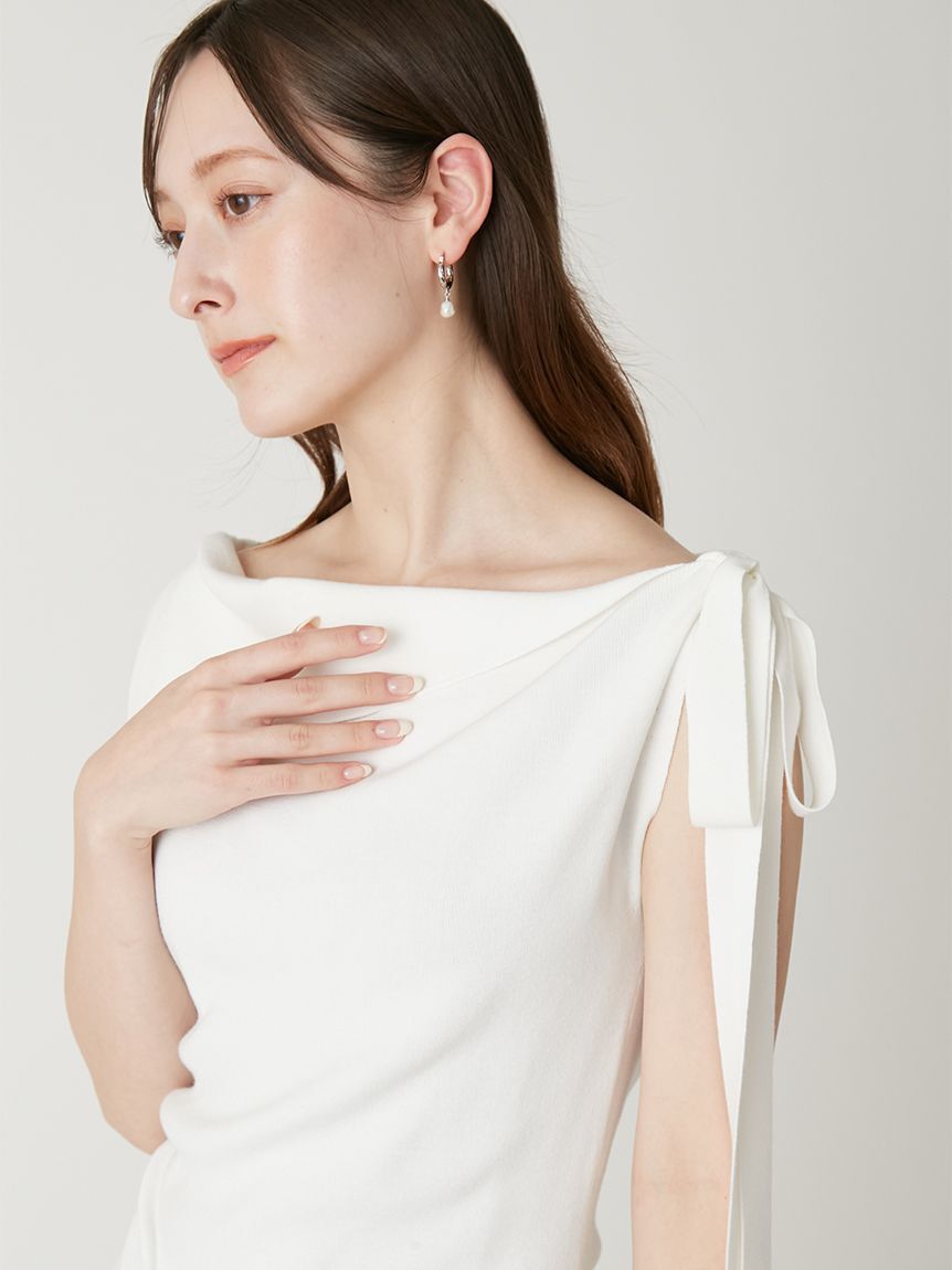 FRAY I.D「アシメネックドレープニット／ウォッシャブル」|ニット・セーター|