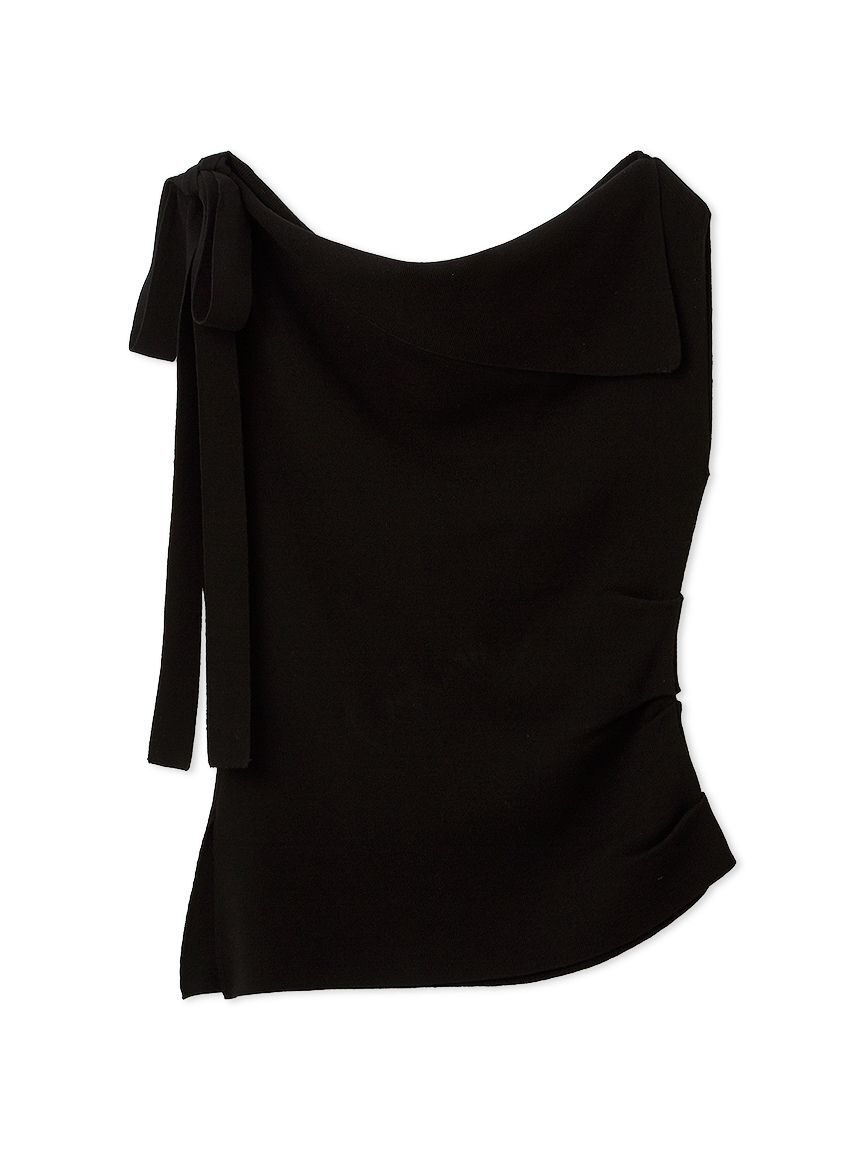 FRAY I.D「アシメネックドレープニット／ウォッシャブル」|ニット・セーター|BLK