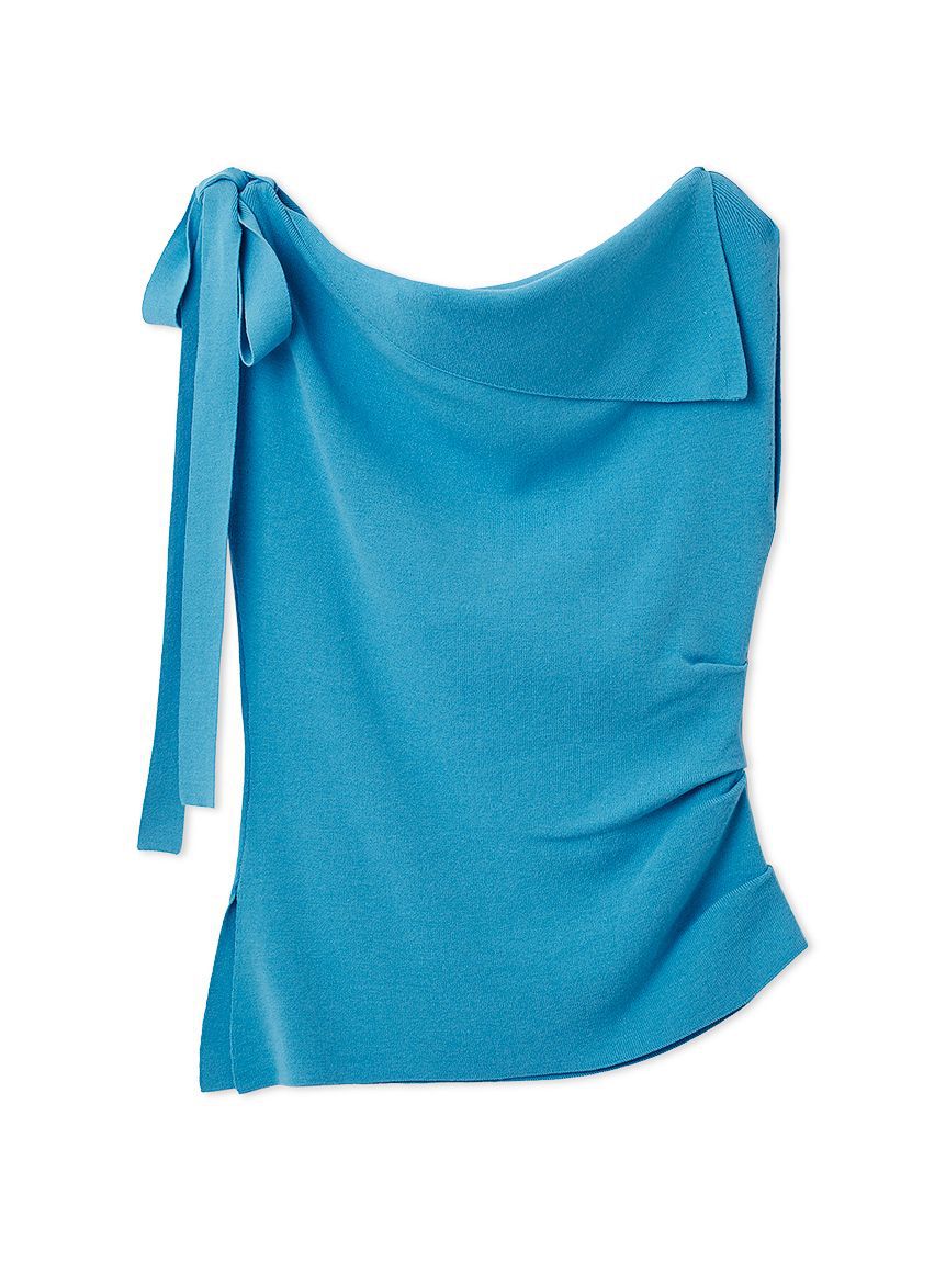 FRAY I.D「アシメネックドレープニット／ウォッシャブル」|ニット・セーター|BLU