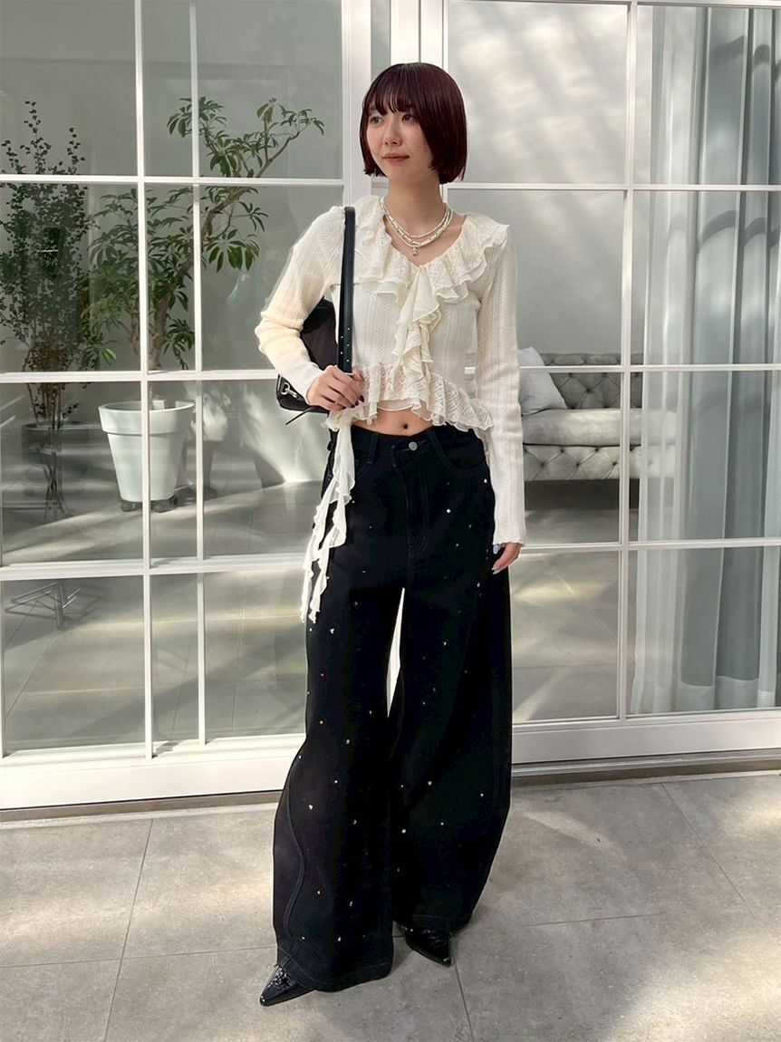 LILY BROWN「【限定カラー】ボリュームフリルニットトップス」|ニット・セーター|