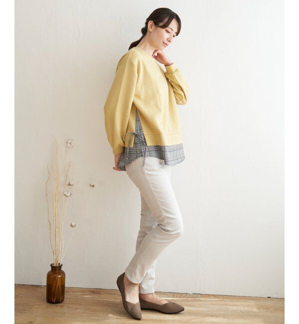 ikka「サイドリボン裾レイヤードプルオーバー」|その他|