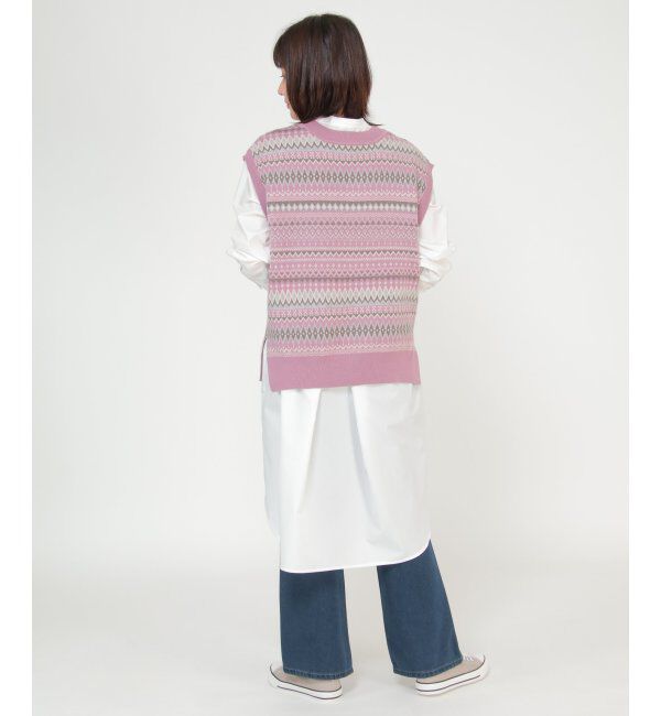 Lbc with Life「レトロジャカードニットベスト」|ニット・セーター|