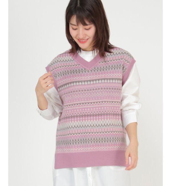 Lbc with Life「レトロジャカードニットベスト」|ニット・セーター|