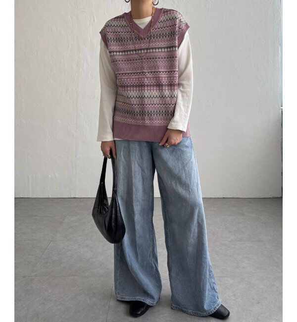 Lbc with Life「レトロジャカードニットベスト」|ニット・セーター|