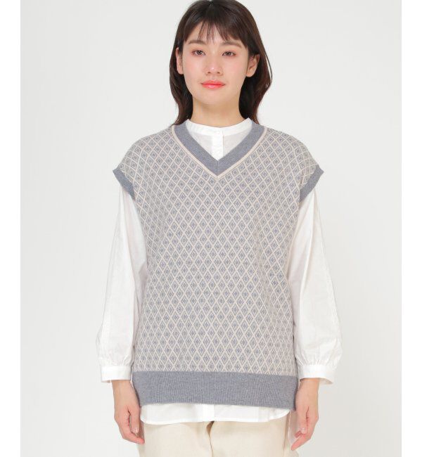 Lbc with Life「レトロジャカードニットベスト」|ニット・セーター|