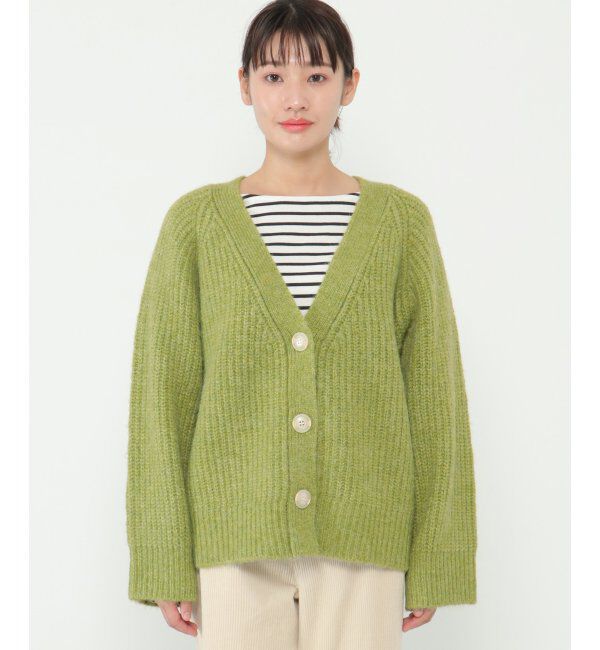 Lbc with Life「畦Vネックカラーカディガン」|カーディガン|