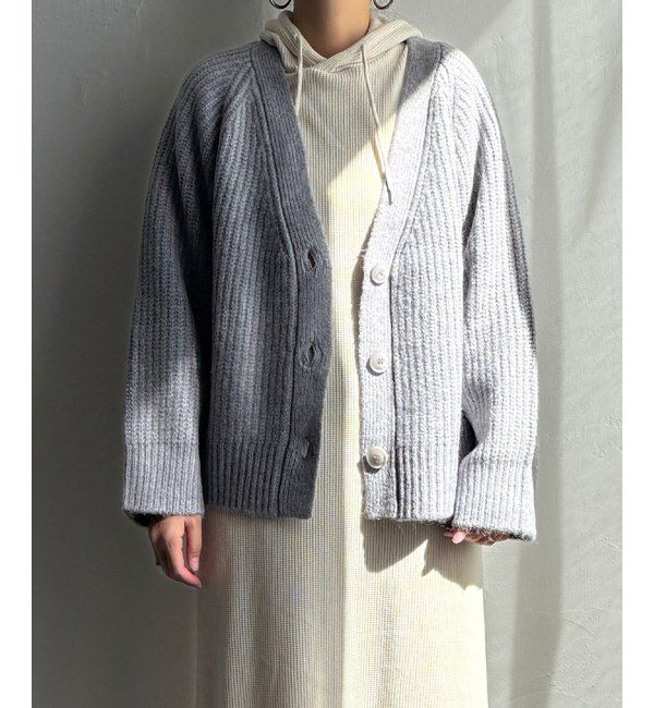 Lbc with Life「畦Vネックカラーカディガン」|カーディガン|