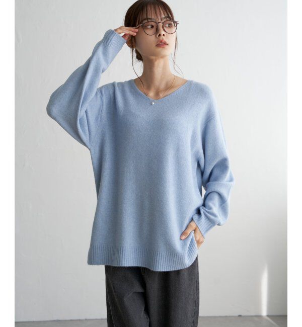 Lbc with Life「アンゴラ混Vネックニット」|カーディガン|