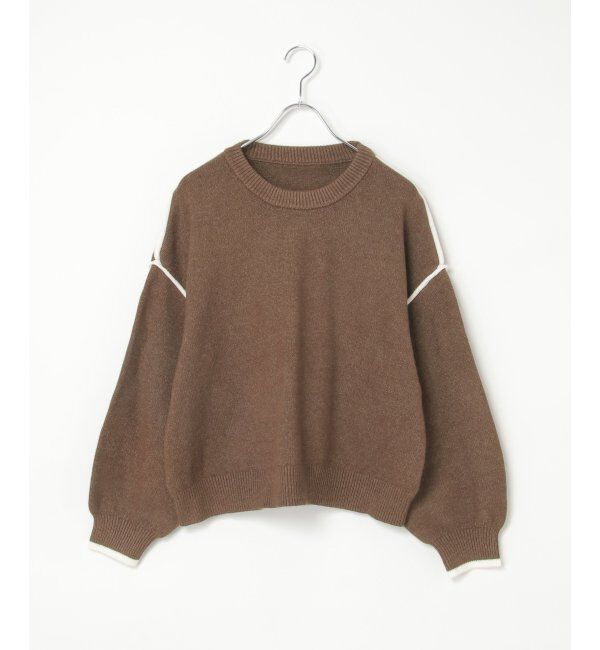 VENCE share style「5Gバイカラーラウンドネックプルオーバー」|ニット・セーター|