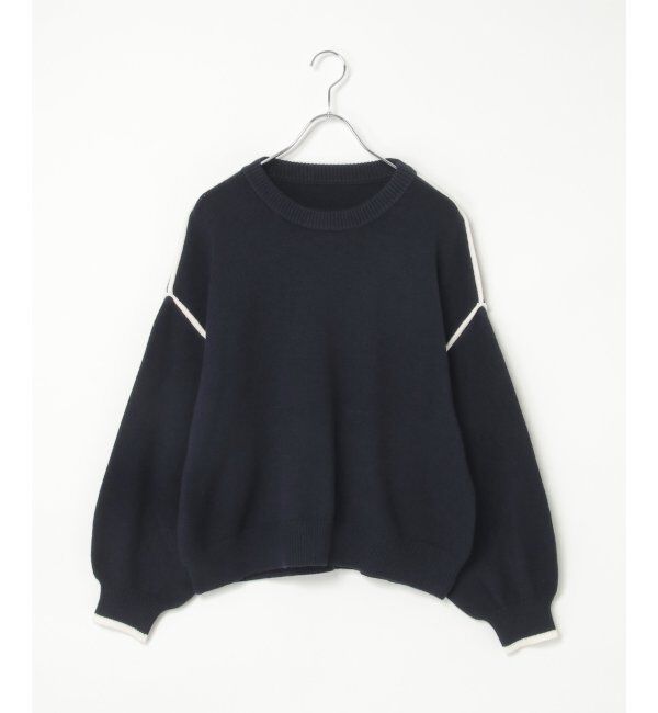 VENCE share style「5Gバイカラーラウンドネックプルオーバー」|ニット・セーター|