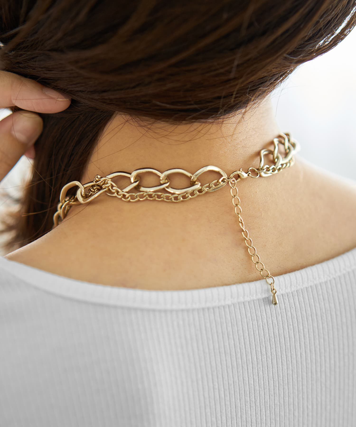 STYLE DELI「コントラスト２連チェーンネックレス」|ネックレス|