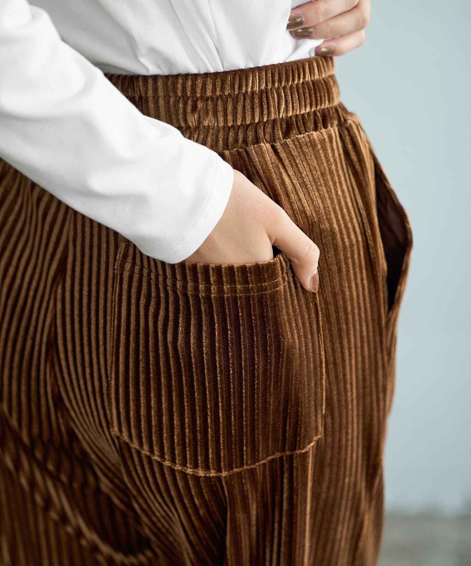 STYLE DELI「ストライプベロアリラックスパンツ」|その他|