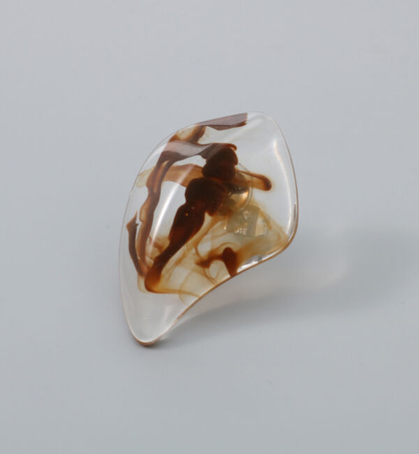 Phoebe+「【sfy】marble stone pairピアス　カーキ&times;ブラウン」|ピアス|