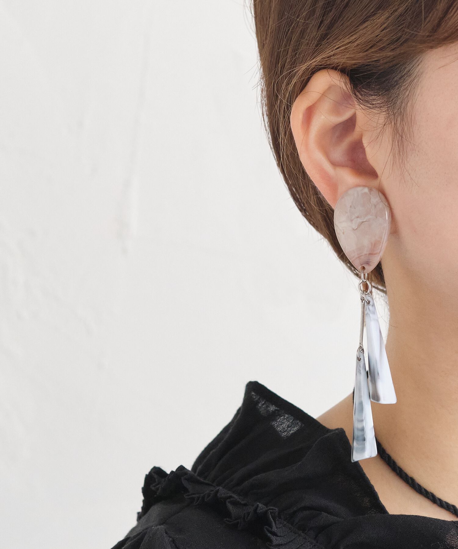 Phoebe+「【sfy】marble drop　ピアス　ピンク」|ピアス|