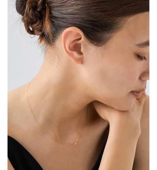 ete「K18YG リボン ピアス」|ピアス|