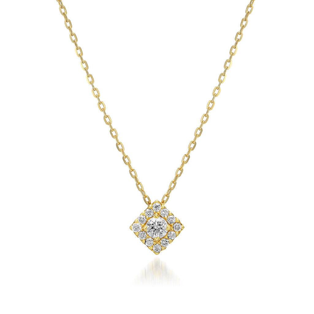 STAR JEWELRY「SQUARE HALO」|ネックレス|イエローゴールド