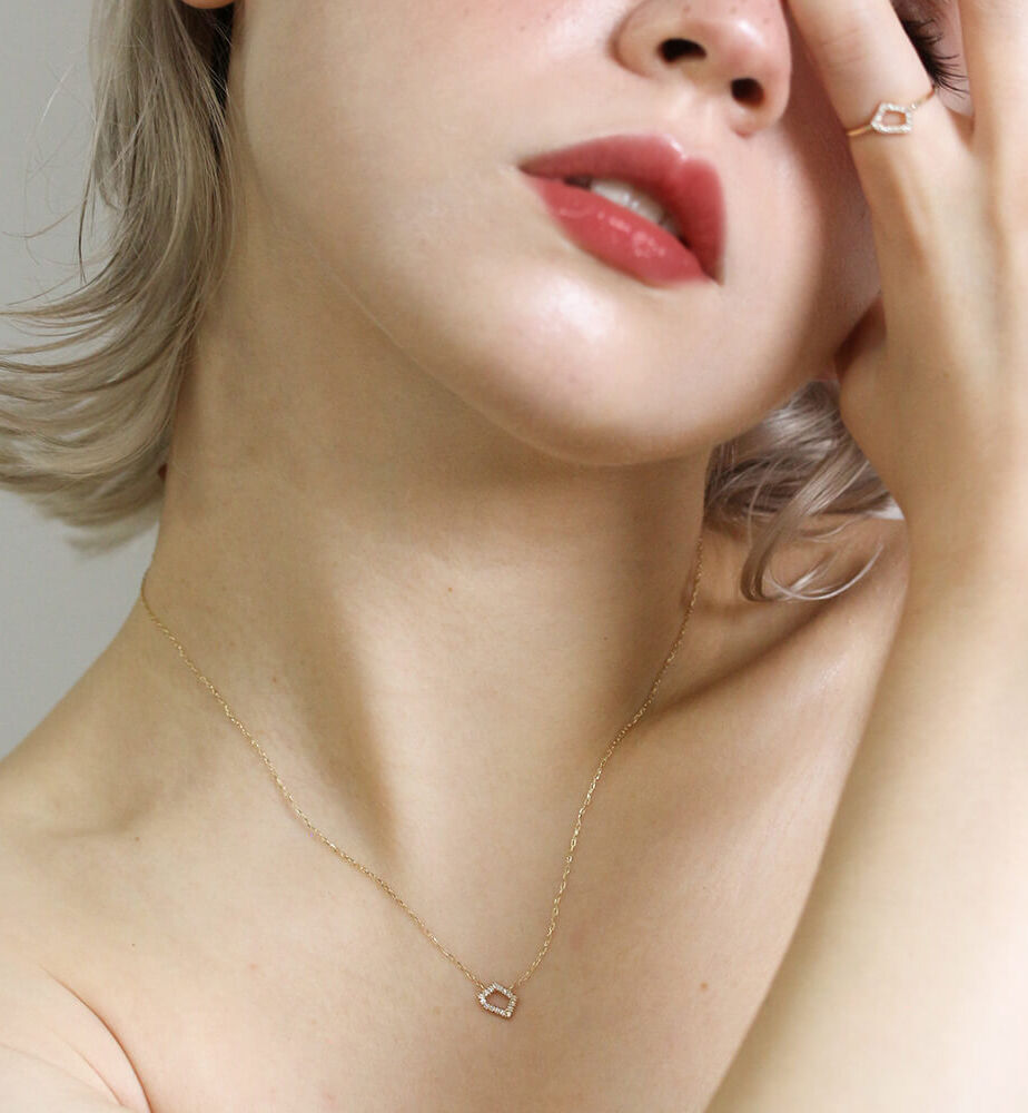  「ダイヤモンド ネックレス | K10YG 〈プラリネ〉〈世界最小〉」|ネックレス|