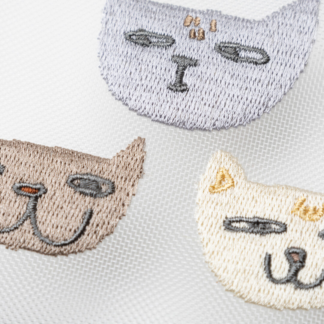  「THE THREE CATS メッシュミニフラットポーチ」|ポーチ|