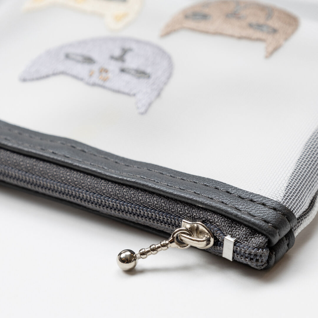  「THE THREE CATS メッシュミニフラットポーチ」|ポーチ|