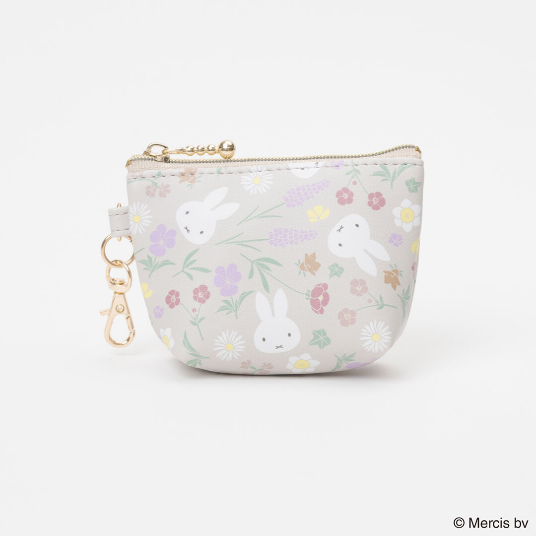  「MIFFY Floral pattern マイクロ台形ポーチ」|ポーチ|BEG