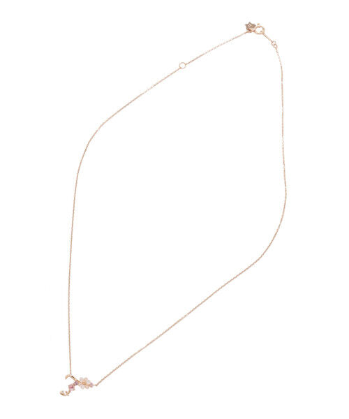 Samantha Tiara「K18 SPG フラワーレターズイニシャルネックレス 小 (T)」|ネックレス|
