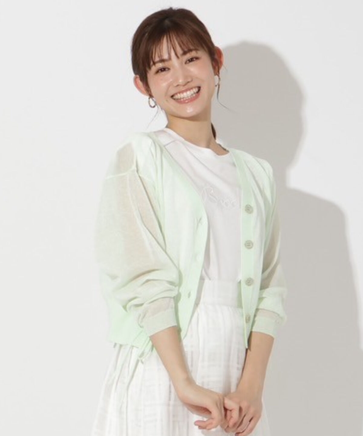 アンドクチュール「シアードルマンスリーブドロストカーデ」|カーディガン|ミント