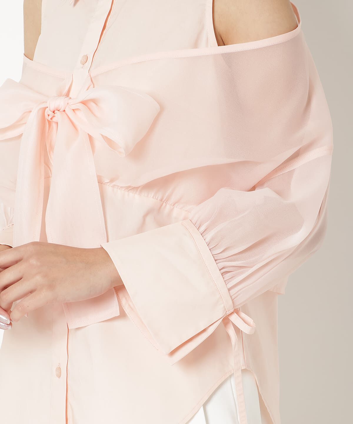 REDYAZEL「フロントリボンオフショルシャツ」|シャツ・ブラウス|