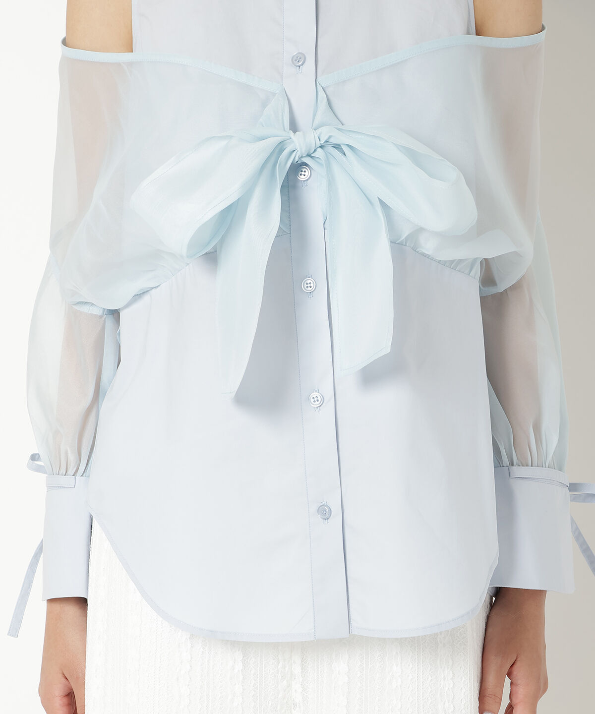 REDYAZEL「フロントリボンオフショルシャツ」|シャツ・ブラウス|