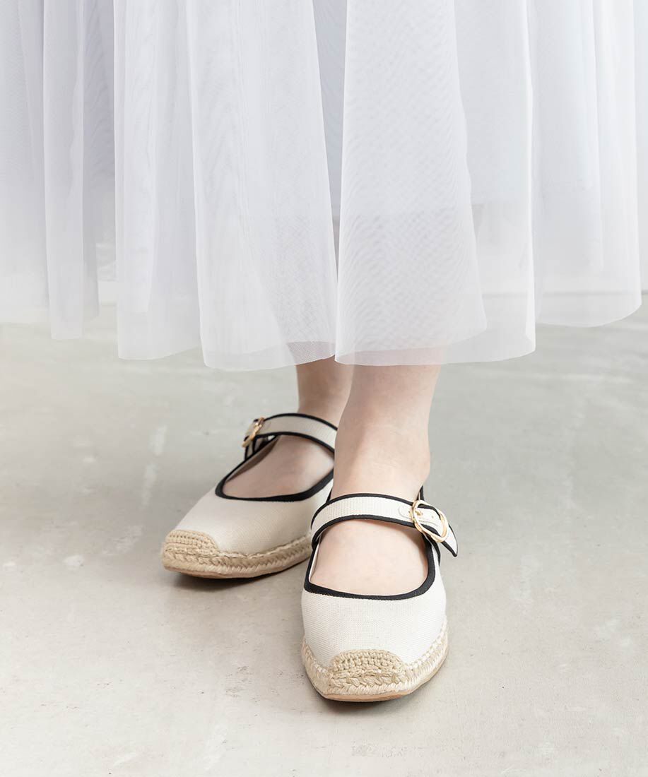  「エスパドリーユライクメリージェーンパンプス」|パンプス|