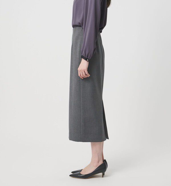 UNITED ARROWS「ダブルクロス タイトスカート ‐ストレッチ ウォッシャブル‐」|タイト|