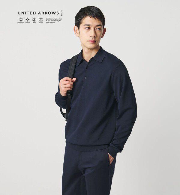 UNITED ARROWS「ニットポロシャツ UA COZY ウォッシャブル」|ニット・セーター|NAVY