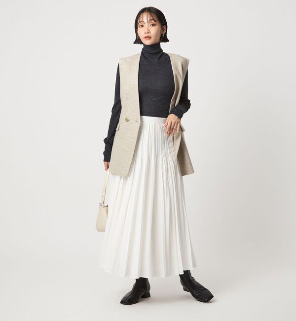 UNITED ARROWS green label relaxing「シアー プリーツ スカート」|フレア|