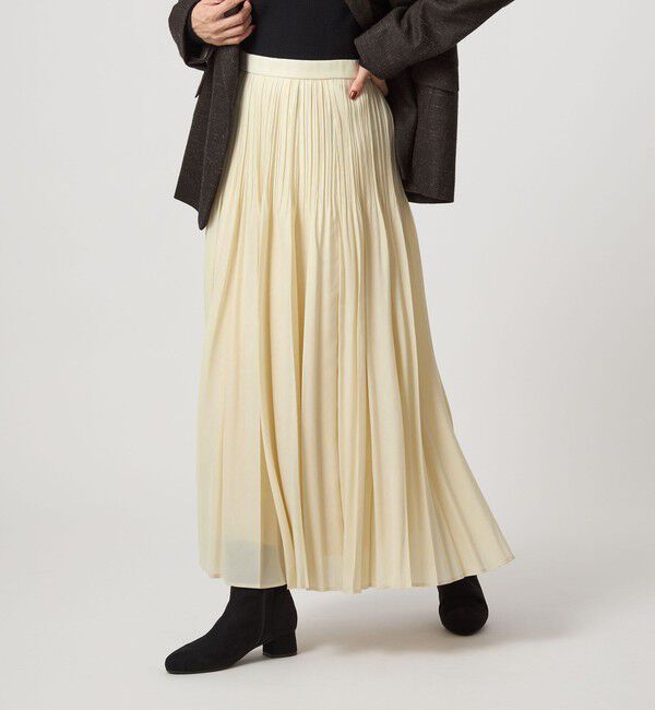 UNITED ARROWS green label relaxing「シアー プリーツ スカート」|フレア|