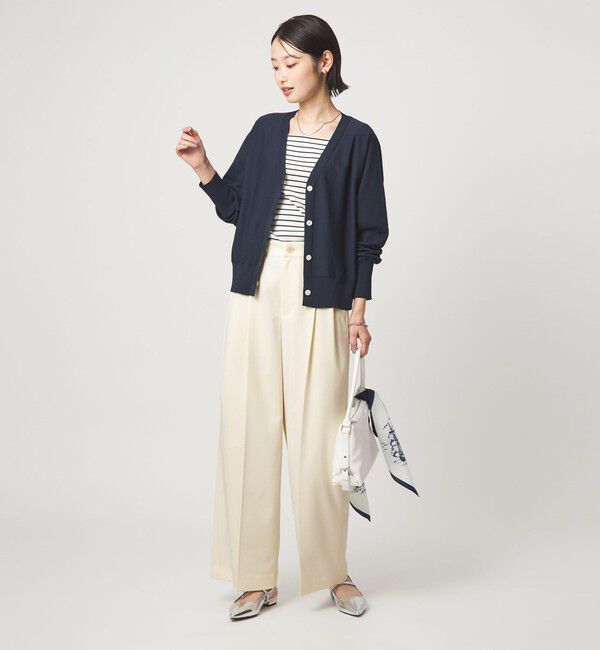 UNITED ARROWS green label relaxing「［size SHORT/TALLあり］ツイル イージー ワイド パンツ オフホワイト」|スラックス|