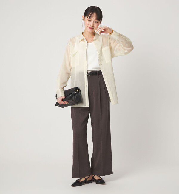 UNITED ARROWS green label relaxing「シアー ストライプ シャツ」|シャツ・ブラウス|