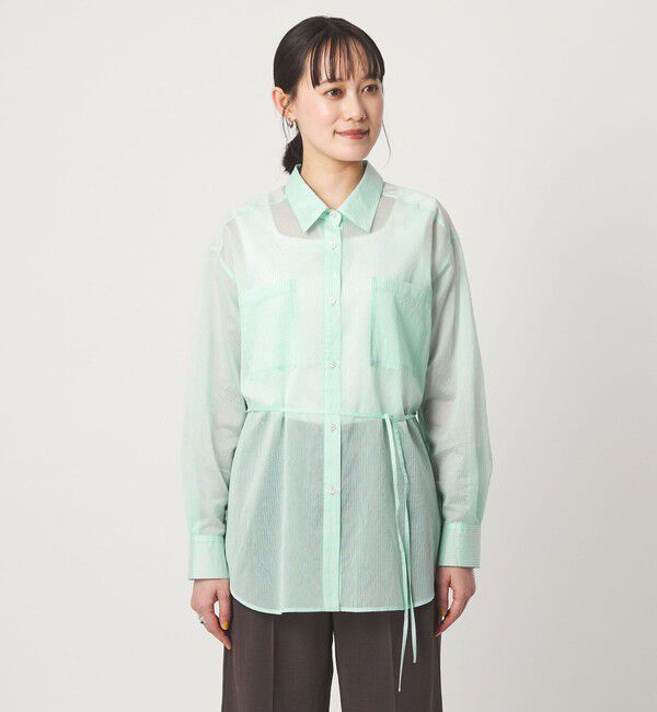UNITED ARROWS green label relaxing「シアー ストライプ シャツ」|シャツ・ブラウス|