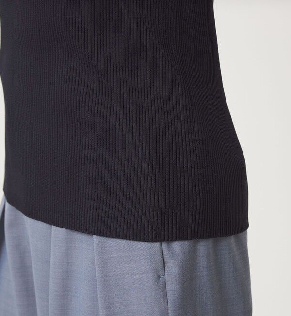 UNITED ARROWS green label relaxing「リブ エリレース 2WAY 5分袖 ニット プルオーバー」|ニット・セーター|